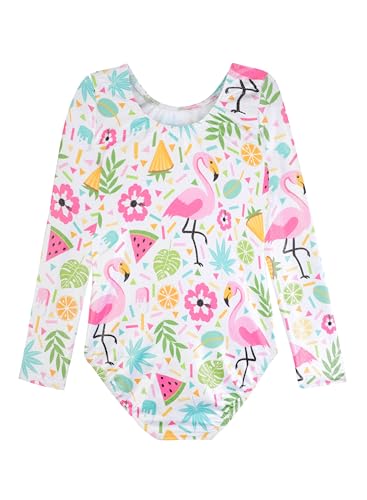 HOZIY Long Sleeve Leotards for Girls Gymnastics Kids Toddler Tumbling Outfits Floral Unicorn Galaxy Rainbow Stripe Pattern