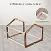Dog-House-with-Wooden-Frame-for-Small-Dogs-or-Cats-Pet-House-with-Fabric-Cushion-for-Indoor-Beige Wooden Puppy Dog House