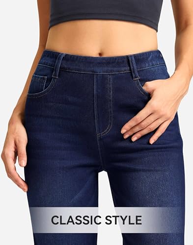 Image of Rammus Straight Leg Jeans for Women | Stretchy, Pull on, Sweatpant Jean, High Waisted, Denim Pants, Trendy, Jeggings, Bootcut, Comfortable