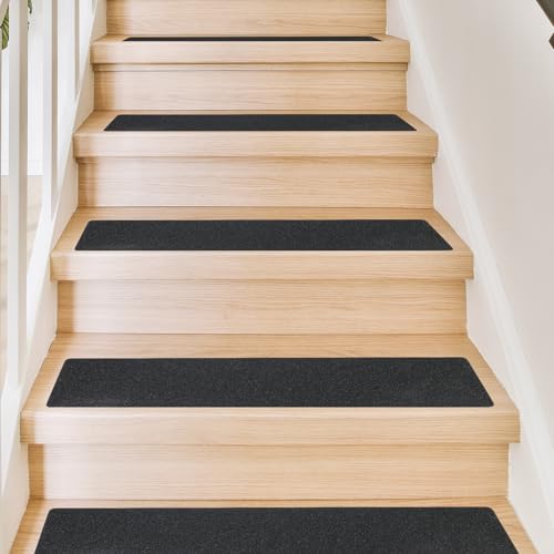 Image of Outdoor Non Slip Tape 6'' x 32'' (15-Pack) High Traction Adhesive Treads - Heavy Duty 80 grit Black Non Slip Tape -Anti Skid Strips - Grip Tape for Steps