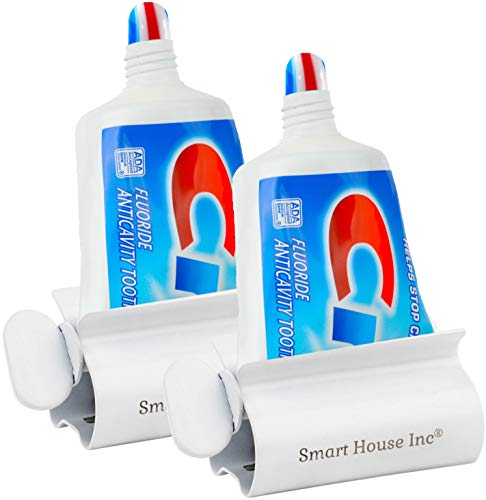 Image of Toothpaste Squeezer Tube Roller Stainless Steel Tube Squeezer Rollers, Saves Toothpaste, Creams, Puts an end to Waste (White)