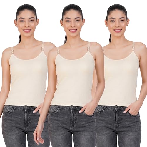 Image of Women's Cotton Camisole Slip | Adjustable Straps | Ultra-Soft Pure Cotton Fabric | Camisole | (S,M,L,XL,2XL,3XL,4XL)