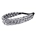 DIGUAN 5 Strands Synthetic Hair Braided Headband Classic Chunky Wide Plaited Braids Elastic Stretch Hairpiece Women Girl Beauty accessory, 56g (Salt & Pepper)