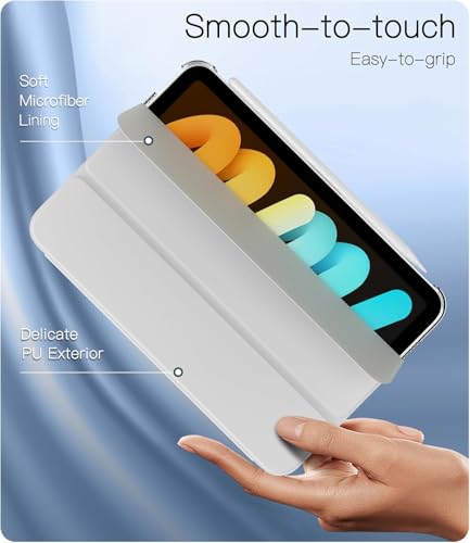 Image of MOCA Smart Flip Case for iPad mini 7 2024 & iPad mini 6 2021 8.3 Inch, Slim Stand Protective Cover with Hard Back Shell, Auto Wake Sleep, Trifold Smart Case