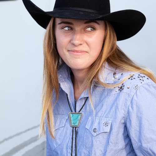 Image of Bolo Tie for Men Women Cowboy Turquoise Celtic Natural Tiger Eye Stone Longhorn Bull Western Leather Bolo Necktie