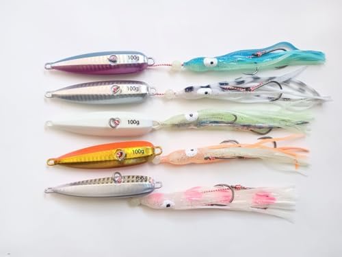 Amazon.co.jp: インチク 100g 5色あり 夜光玉付 蓄光 オモリ部分8.5cm 