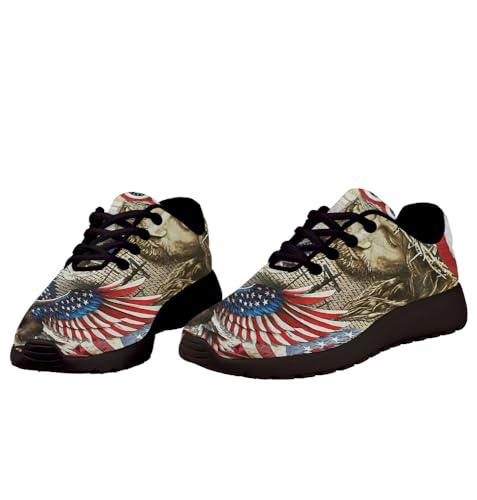 Eagle Christian Jesus American Flag Shoes for Women Men Trail Running Casual Fashion Sneakers Slip-on Tennis Shoes4