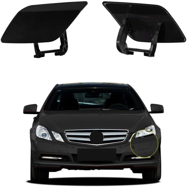 Car Front Bumper Headlight Washer Nozzle Cover Cap Compatible With Mercedes Benz E-Class W207 2010 2011 2012 2013 Headlight Cleaning Cover 2078800205 Water Spray Cover Unpainted Right Passenger Side