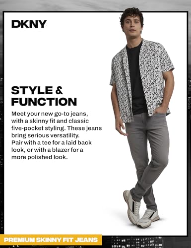Image of DKNY Men's Skinny Jeans - Premium Soft Stretch Denim Pants | Skinny Fit Jeans for Men