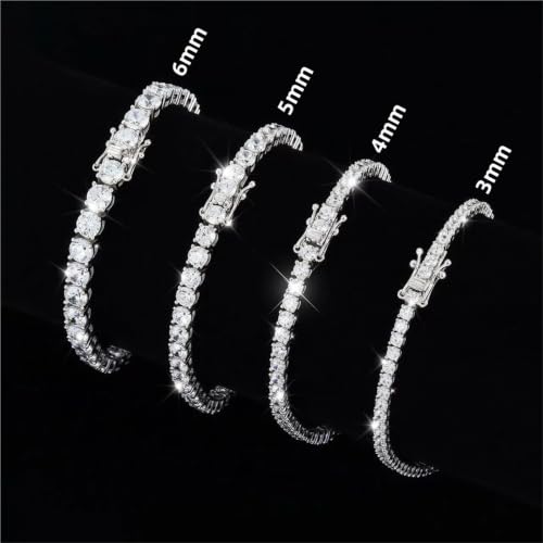 Bracelet de tennis plaqué argent S925 : bijou unisexe pour rehausser un style habillé en soirée - 6