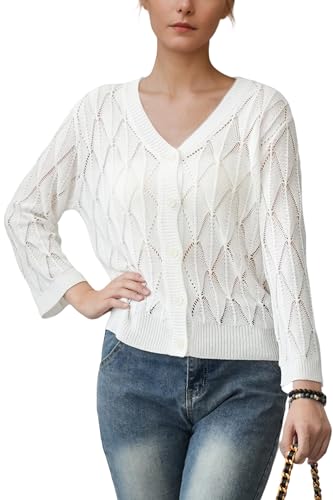 Image of Lightweight Summer Crochet Cardigan Sweater by Giallino