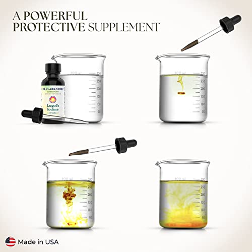 Dr. Clark Lugol’s Iodine 2% Solution - Aqueous Potassium Iodide And 2% Granular Iodine - Natural Stomach Relief And Healthcare - 1 Fl. Oz With A Dropper #TOP2