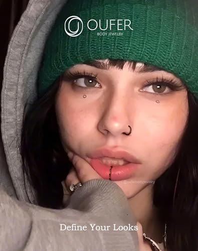 OUFER Black Nose Rings Hoops, 316L Surgical Steel Nose Ring for Women, 20G Hinged Colorful CZ Helix Piercing Jewelry, Lip Rings Cartilage Conch Rook Tragus Daith Earrings 5mm/6mm/7mm/8mm/9mm/10mm4