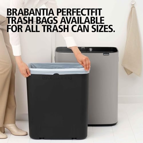 Image of Brabantia Bo Touch Bin Hi 13.2 Gallon /60L (Soft Gray), XXL Trash Can for Kitchen, Soft-Touch Garbage Can with Removable Inner Container