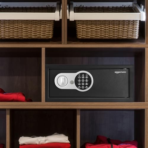 Image of Amazon Basics Security Safe with Programmable Electronic Keypad | Net Volume 25L (Black)