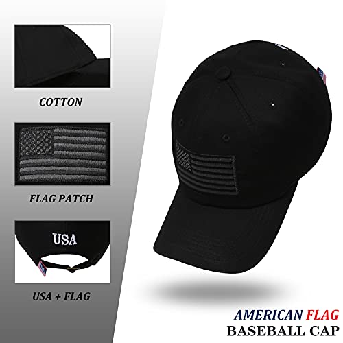 American Flag Hat Men Women Adjustable Usa Baseball Cap Low Profile Plain Dad Hat Outdoor Ball Cap Black #TOP5