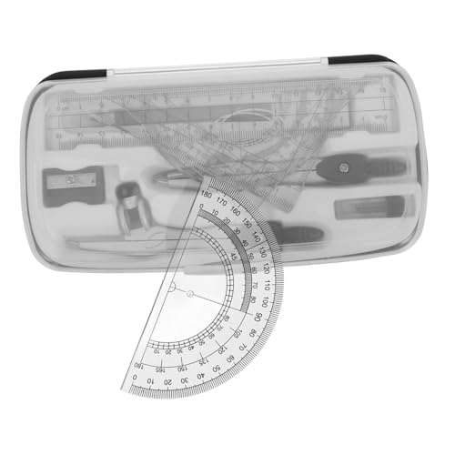 GARIOUANS 学用コンパスと器 学校用小型定規付 多機能ジオメトリーキット 精