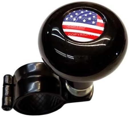 Black Steering Wheel Suicide Spinner Power Handle Knob Car & Truck for USA Flag Model-PYT-8888-4923
