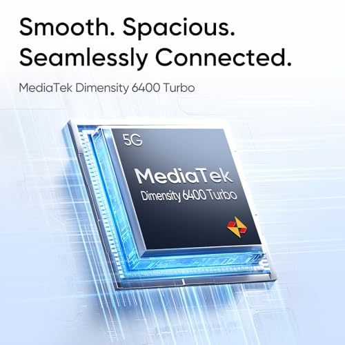 Image of realme 16 5G Smartphone 8+256GB, Battery 7000mAh, Front Camera 120Hz AMOLED Display, MediaTek Dimensity 6400 Turbo Processor, IP69, Air White