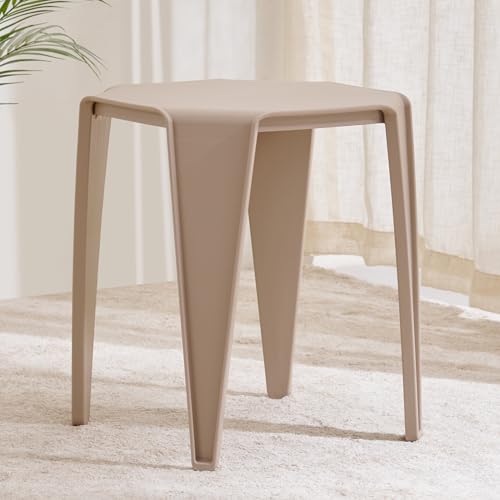 Image of Home Centre | Winfield Polypropylene Stool | Sitting Stool for Home | Beige | 1 Year Warranty