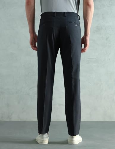 Image of Arrow Men's Tapered fit Textured Trousers