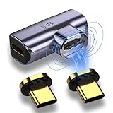 【マグネット端子2個付き】USB4.0 Type-C マグネット 変換アダプター PD充電 100W 40Gbps 転送 8K 映像出力 L字 タイプC Thunderbolt3 対応 データ転送 変換コネクタ USB C 端子 アダプタ 急速充電 USB-C PD スマホ タブレット MacBook パソコン ノートPC (横L字型)