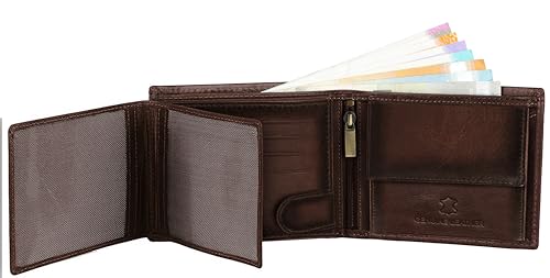 Image of WildHorn Rfid Protected Leather Wallet For Men, Brown Crunch