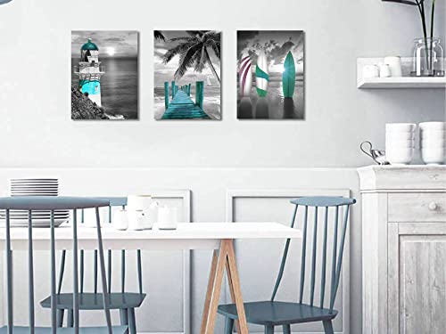 Arjun-Teal-Canvas-Wall-Art-Ocean-Lighthouse-Painting-Palm-Tree-Surfboard-Pictures-Framed-12x16x3-Panels-Coastal-Beach-Theme-Tropical-Artwork-for-Bathroom-Bedroom-Living-Room-Home-Office-Wall-Decor Arjun Teal Canvas Wall Art Ocean Lighthouse Painting Palm Tree Surfboard Pictures Framed 12x16x3 Panels Coastal Beach Theme Tropical Artwork for Bathroom Bedroom Living Room Home Office Wall Decor