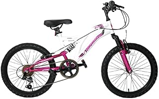 Professional Blush Girls Kids Mountain Bike 20" Wheel Dual Suspension 6 Speed Pink White Age 7+