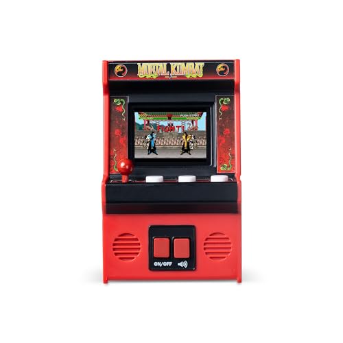 Basic Fun Arcade Classics Mini Mortal Kombat – Jogo portátil retro com joystick, ecrã a cores e efeitos de som autênticos – para fãs e colecionadores