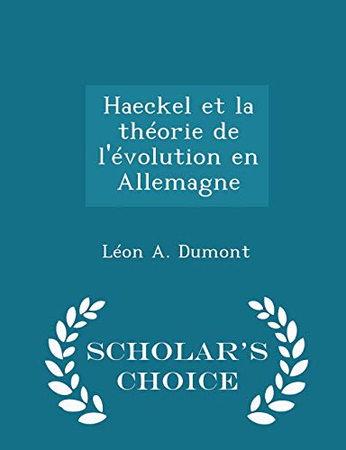 Haeckel Et La Th?orie de l'?volution En Allemag... 1297223845 Book Cover