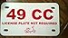 Chris Monroe STL 49 CC Moped Scooter Plastic License Plate Place Holder Sign - Plate Not Required