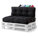 diMio Palettenkissen (Set (Sitzkissen + Rückenkissen), Schwarz (Coal))