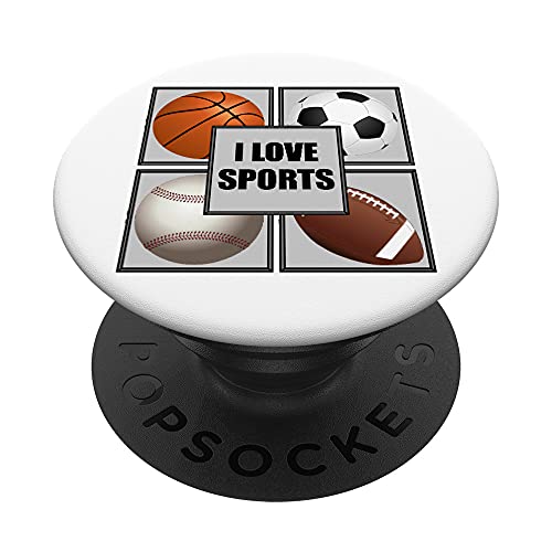 I Love Sports Baseball Basketball Fußball Erwachsene PopSockets Cover