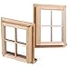 Toyvian 2 Pcs Dollhouse Wooden Windows Miniature Window Frame 1 12 Dollhouse Furniture Mini Window Tiny Wooden Window Models Window Ornaments for Doll House, Craft