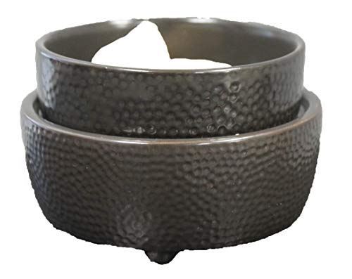 Electric 2-in-1 Black Textured Candle Warmer - Melts Scented Fragrances Wax Tart Cubes