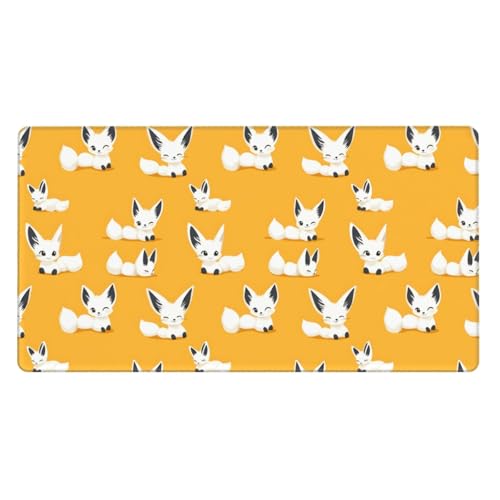 Tapis de souris de jeu grand format motif renard pour clavier PC portable