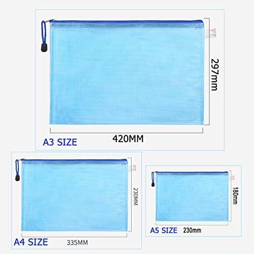 Zipper Pouch Document Bag(5 Colors,30 Pack), Letter Size Waterproof Document Pouch for School Office Supplies, Cross Stitch Organizing Storage(A3-10Pack, A4-10Pack, A5-10Pack)