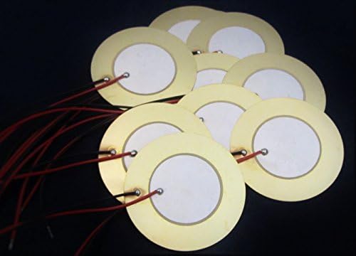 10 Pieces - 41mm Piezo Disc Elements with 4" Leads, Jumbo Contact Pickup CBG Cigar Box Guitar DIY