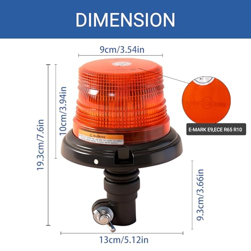 Luz de advertencia Ouker para manillar con dos luces de seguridad 7