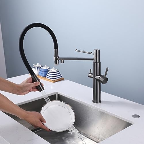 Robinet de cuisine 3 voies pour osmoseur avec mitigeur flexible à 2 modes