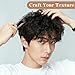 2 Pcs Texture Comb, Voluminous Wide-Toothed Hair Comb, Apparatus Maximum Lift Roots Volume Tool, Barber Wide Fine-Toothed Dual-Purpose Set, ABS Plastic with Textured Grip Tool for Men (Black+Grey)
