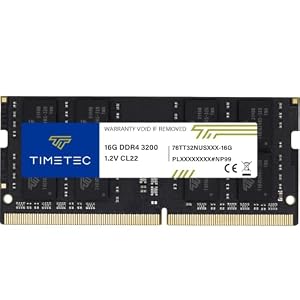 Timetec 16GB DDR4 3200MHz (PC4-3200AA) PC4-25600 SODIMM – Non-ECC ungepuffert, 260-polig, 1, 2V CL22, Speichermodul für Laptop, Mini-PC und All-in-One-Computer.