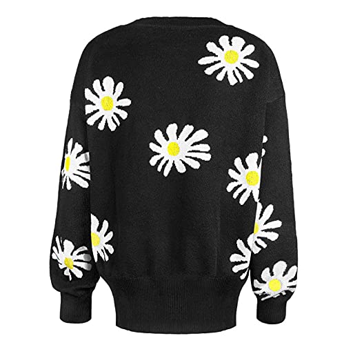 Cute Sun Flower Cardigan Sweaters Womens 2024 Lightweight Button Down Coats Open Front Casual Knit Sweaters Outwear3