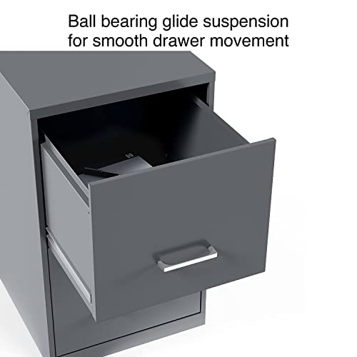 Office Designs 2 Drawer Vertical File Cabinet, Graphite, Letter, 18''D (14443/17783) - Thumbnail 4