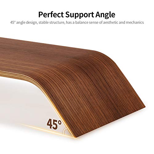 Samdi Monitor Stand Desktop Computer Heighen Universal Wooden Stand Dock Holder Display Bracket For Imac Pc Notebook Laptop (Walnut Color) #TOP2