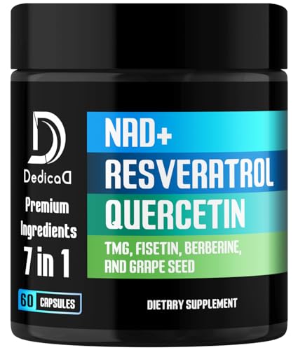 DEDICAD NAD.+ Supplement - Combined to Resveratrol, Quercetin, Berberine, Fisetin, TMG and Grape...