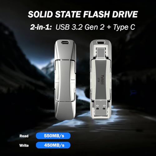 Clé USB Solid State 1 To avec double connectique USB A et C haute vitesse