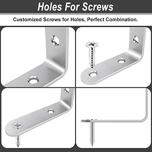 Luckin 20-Pack Corner Brackets 2 Inch, L Brackets For Shelves, Wood, Furniture, 304 Stainless Steel Corner Brace With Screws #TOP2