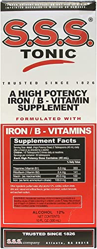 S.s.s. Tonic, Iron And Vitamin B Supplement, High Potency Vitamins, 10 Fl Oz, Bottle.  #TOP1